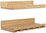 MCW 2er-Set Weinregal P22 F&uuml;r 6 Flaschen/15 Gl&auml;ser 61x28cm Natur