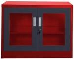 Jet-Line Stahlschrank Ufa in Anthrazit-Rot 68 x 40 x 90 cm mit Abschlie&szlig;baren...