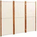 vidaXL 3 Tlg Raumteiler Cremewei&szlig; 210x180 cm 319183