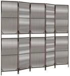 vidaXL Paravent 5 Tlg Braun Poly Rattan 365397