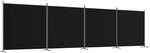 vidaXL 4 Tlg Paravent Schwarz 698x180 cm Stoff 350285
