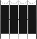 vidaXL 4 Tlg Raumteiler Schwarz 160 x 180 cm 320705