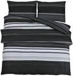 vidaXL Bettw&auml;sche-Set Schwarz und Wei&szlig; 240x220 cm Baumwolle 136494