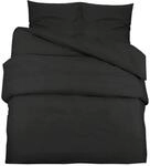 vidaXL Bettw&auml;sche-Set Schwarz 200x200 cm Baumwolle 136114