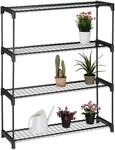 Relaxdays Pflanzenregal Metall Kunststoff Schwarz mit 4 Ablagen 106 cm x 91 cm...