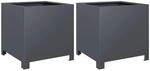 vidaXL Pflanzk&uuml;bel 2 Stk Anthrazit 40x40x40 Stahl 851204