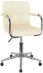 vidaXL B&uuml;rostuhl Drehbar Creme Stoff 334793