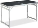 Relaxdays Campingtisch Set Aluminium Silber Grau Klappbar H&ouml;henverstellbar 120...