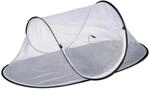 Relaxdays Fliegenhaube Polyester Wei&szlig; Schwarz Faltbar 107 cm x 58 cm x 40 cm 350 g