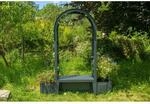 KHW Gartenbank Br&uuml;ssel mit Rundbogen und Pflanzk&auml;sten Anthrazit