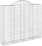 vidaXL Gabione mit Hochbogen 200x30x160/180 cm Verzinktes Eisen 153488