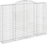 vidaXL Gabionen mit Hochbogen 3 Stk 300x30x200/220cm Verzinktes Eisen 3146612