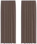 vidaXL Voile Vorh&auml;nge mit Lasche 2 Stk Braun 4102265