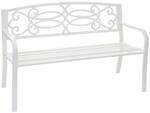 PROREGAL Gartenbank HxBxT 87x127x58cm Bank Sitzbank Wei&szlig; 2-Sitzer