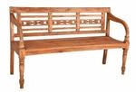 DELUKE Gartenbank TOMAS 3-Sitzer 150cm Breit Mahagoni Hellbraun Terrassenbank