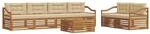 vidaXL Outdoor-Sofagarnitur mit Kissen 7-Tlg Natur und Beige 3373078