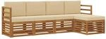 vidaXL Sofagarnituren 5 Tlg Natur und Beige Massivholz Akazie 3374633