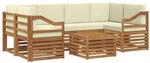 vidaXL Sofagarnituren 7 Tlg Natur und Creme Massivholz Akazie 3374465