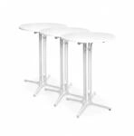 Beautissu Bellini Stehtisch &Oslash;80xH110cm Wei&szlig; 3tlg