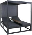 MCW Alu Lounge-Gartenliege P81 10cm-Polster 220g/m&sup2; 196x165x196cm Dunkelgrau...