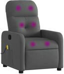 vidaXL Massage-Relaxsessel Stoff Dunkelgrau 3206936