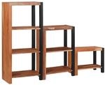 vidaXL B&uuml;cherregal 3-Tlg Braun 50 x 30 x 110 cm Massivholz Akazie 3321522
