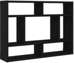 vidaXL Wandregal Schwarze Eiche 75 x 16 x 55 cm Holzwerkstoff 862047