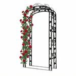 Relaxdays Rosenbogen Eisen Schwarz Wetterfest 240 cm x 120 cm x 45 cm
