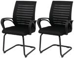 MCW 2er-Set Esszimmerstuhl K51 Stoff/Textil Schwarz Gestell Schwarz