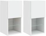 vidaXL TV-Schr&auml;nke mit LED-Leuchten 2 Stk. Wei&szlig; 30,5x30x60 cm
