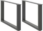 vidaXL Couchtischbeine U-Form 2 Stk Anthrazit 60x42-43 cm Stahl 4013162