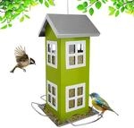Relaxdays Vogelhaus Eisen Gr&uuml;n zum Aufh&auml;ngen 26 cm x 12 cm x 12 cm 0,5 kg