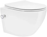 ECD Germany Sp&uuml;lrandloses H&auml;nge Dusch WC Kurz Keramik Bidet-Funktion mit Sitz