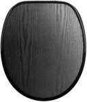 SANILO WC Sitz Black Wood Hochwertiger und Stabiler Toilettendeckel aus Holz
