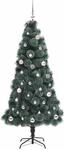 vidaXL K&uuml;nstlicher Vorbeleuchteter Weihnachtsbaum mit Kugelset 150 cm 3396155