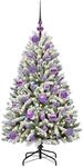 vidaXL K&uuml;nstlicher Weihnachtsbaum Gr&uuml;n und Wei&szlig; 120 cm PVC und Metall 3395736