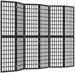 vidaXL 6 Tlg Paravent Japanischer Stil Faltbar 240x170 cm Schwarz 352082
