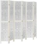 vidaXL 6 Tlg Raumteiler Wei&szlig; Massivholz Paulownia 358683