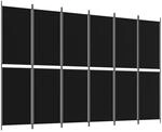 vidaXL 6 Tlg Paravent Schwarz 300x200 cm Stoff 350241