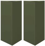 vidaXL Pflanzk&uuml;bel 2 Stk Olivgr&uuml;n Dreieckig 40x34,5x70 cm Stahl 851164