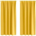 vidaXL Verdunkelungs-Vorh&auml;nge mit Ringen Senfgelb Polyester 4107504