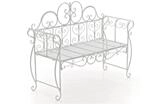DELUKE Gartenbank LENAR Metall Wei&szlig; 128x46x94cm Metallbank Garten 2 Seitzer...