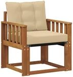 vidaXL Sofa mit Armlehnen Massives Akazienholz und Textilene 3436297