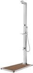 vidaXL Gartendusche mit Brauner Bodenplatte 225 cm Edelstahl 3070787