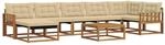 vidaXL Outdoor-Sofagarnitur 22-Tlg Natur und Beige Massivholz Akazie 3369696