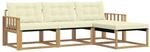 vidaXL Outdoor-Sofagarnitur mit Kissen 4-Tlg Wei&szlig; und Creme 3388560