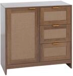 MCW Kommode P50 Schubladen Staufach MDF Melamin Leinenfront Braun