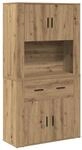 vidaXL Highboard Artisan-Eiche 80 x 33 x 150 cm Holzwerkstoff 3334341