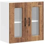vidaXL K&uuml;chen-H&auml;ngeschrank mit Glast&uuml;r Kalmar Altholz-Optik Holzwerkstoff...