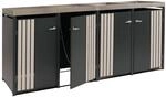 MCW M&uuml;lltonnenverkleidung O67 Anthrazit Holzoptik Hell 125x260x84cm